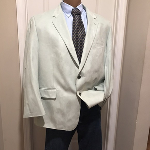 Jos. A. Bank Men's 48R Micropoly Mint Grn Suede Classic Blazer Sport Coat Jacket